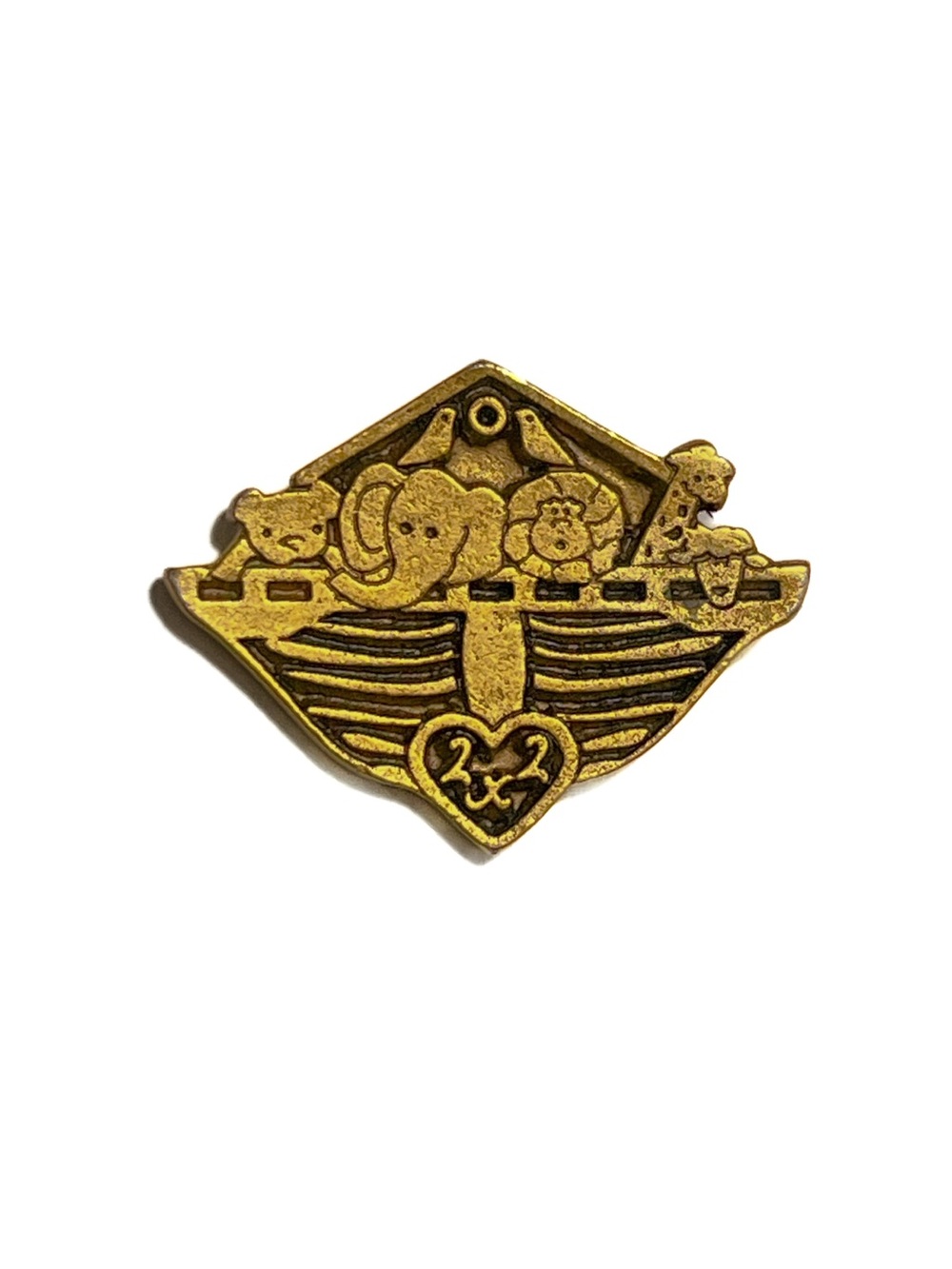 Vintage Noah’s Ark Brass Tone Biblical Lapel Pin
